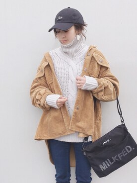 「LOWRYS FARM（ローリーズファーム）のアイテム（その他アウター）」を使った、陽さん（レディース・156cm）の冬コーディネート