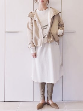 「ワッフル」｜「アイテム（マウンテンパーカー）」を使った、陽さん（レディース・156cm）の冬コーディネート