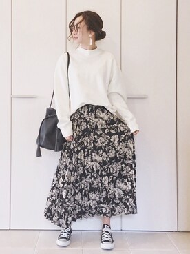 「GRL（グレイル）のアイテム（ピアス（両耳用））」を使った、陽さん（レディース・156cm）の冬コーディネート