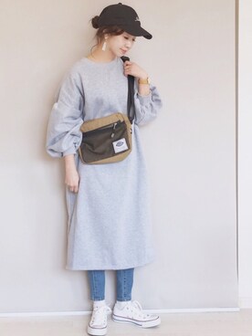 「GRL（グレイル）のアイテム（ピアス（両耳用））」を使った、陽さん（レディース・156cm）の冬コーディネート