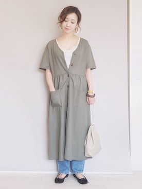 「アイテム（腕時計、イエロー系）」を使った、陽さん（レディース・156cm）の春コーディネート