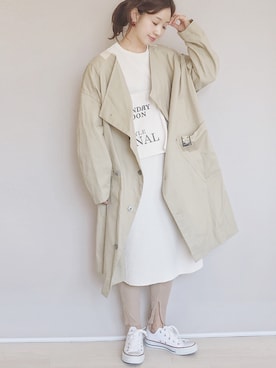「mercibeaucoup,（メルシーボークー）のアイテム（ジャケット/アウター）」を使った、陽さん（レディース・156cm）の春コーディネート