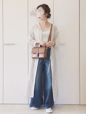 「LOWRYS FARM（ローリーズファーム）のパターンメッシュタンク　824493（タンクトップ）」を使った、陽さん（レディース・156cm）の春コーディネート