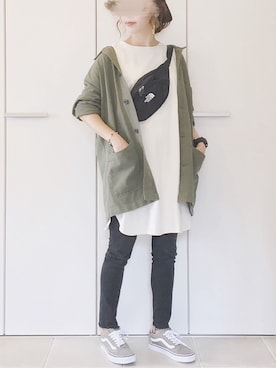 「UNIQLO（ユニクロ）のアイテム（ブルゾン）」を使った、陽さん（レディース・156cm）の春コーディネート