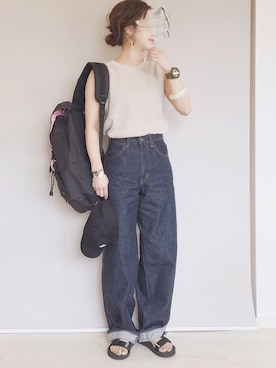 「Herschel Supply（ハーシェルサプライ）のアイテム」を使った、陽さん（レディース・156cm）の春コーディネート