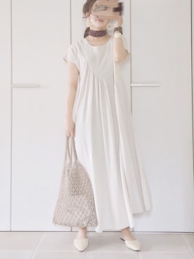 「ギャザー」｜「アイテム（財布/小物）」を使った、陽さん（レディース・155cm）の夏コーディネート