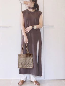 「TODAYFUL（トゥデイフル）のアイテム（財布/小物）」を使った、陽さん（レディース・155cm）の夏コーディネート