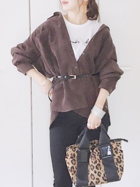 「PAPILLONNER（パピヨネ）のアイテム」を使った、陽さん（レディース・156cm）の秋コーディネート