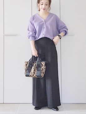 「PAPILLONNER（パピヨネ）のアイテム」を使った、陽さん（レディース・156cm）の秋コーディネート