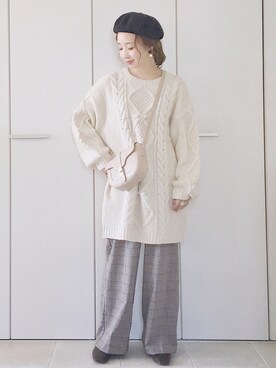 「GRL（グレイル）のアイテム（ピアス（両耳用））」を使った、陽さん（レディース・156cm）の秋コーディネート