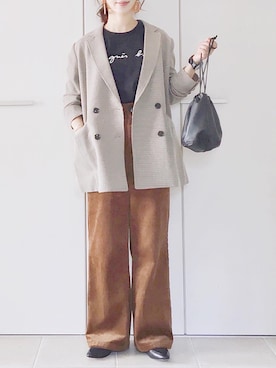 「しまむら（シマムラ）のアイテム（ジャケット/アウター）」を使った、陽さん（レディース・156cm）の秋コーディネート