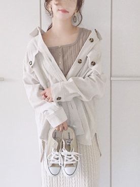 「mysty woman（ミスティウーマン）のアイテム（その他アウター）」を使った、陽さん（レディース・156cm）の秋コーディネート