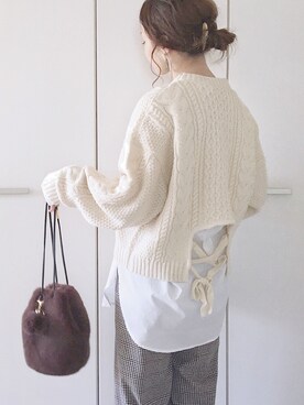 「レイヤードstyle」｜「アイテム（ハンドバッグ）」を使った、陽さん（レディース・156cm）の秋コーディネート