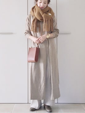 「スリット」｜「アイテム（アナログ腕時計）」を使った、陽さん（レディース・156cm）の秋コーディネート