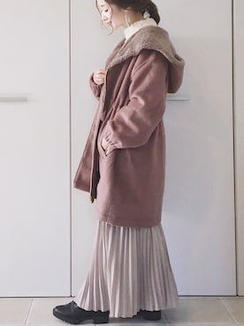 「MAJESTIC LEGON（マジェスティックレゴン）のアイテム（その他アウター）」を使った、陽さん（レディース・156cm）の冬コーディネート