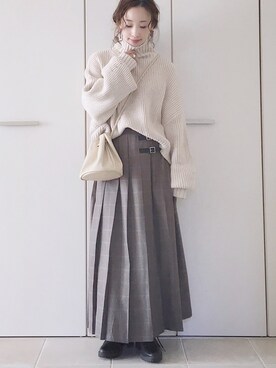 「marjour（マージュール）のアイテム（リング）」を使った、陽さん（レディース・156cm）の冬コーディネート