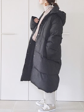 「moment+（モーメントプラス）のアイテム（ジャケット/アウター）」を使った、陽さん（レディース・156cm）の冬コーディネート