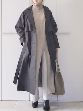 「ベージュ×ブラック」｜「アイテム（その他）」を使った、陽さん（レディース・156cm）の冬コーディネート