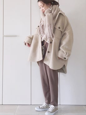 「LOWRYS FARM（ローリーズファーム）のアイテム（その他アウター）」を使った、陽さん（レディース・156cm）の冬コーディネート