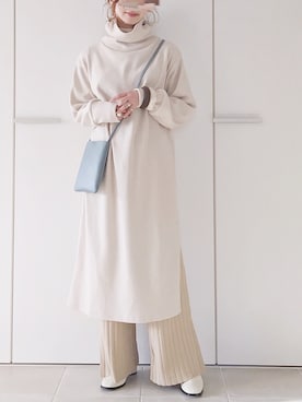 「marjour（マージュール）のFAKE LEATHER SACOCHE（ショルダーバッグ）」を使った、陽さん（レディース・156cm）の冬コーディネート