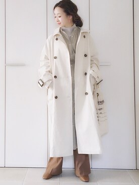 「KBF（ケイビーエフ）のアイテム（その他アウター）」を使った、陽さん（レディース・156cm）の冬コーディネート