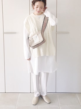 「CORNERS（コーナーズ）のアイテム（パンツ）」を使った、陽さん（レディース・156cm）の冬コーディネート
