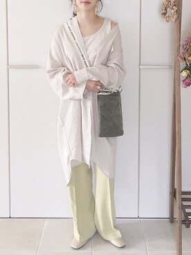 「アシンメトリー」｜「アイテム（スリッポン）」を使った、陽さん（レディース・156cm）の春コーディネート