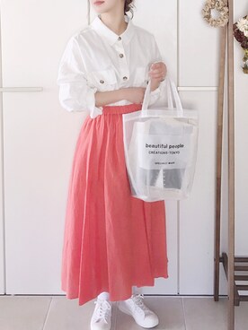 陽さんの「【WEB限定】【Gigi】綿シルクロングスカート」を使ったコーディネート