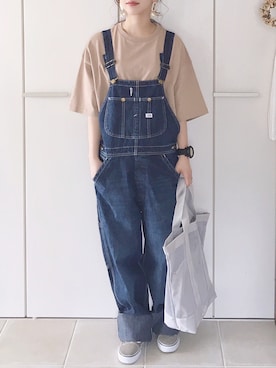 「FRUIT OF THE LOOM（フルーツオブザルーム）のアイテム」を使った、陽さん（レディース・156cm）の春コーディネート