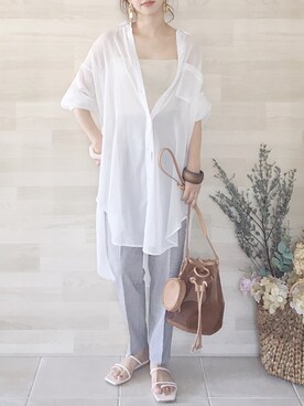 「Ungrid（アングリッド）のアイテム（ピアス（両耳用））」を使った、陽さん（レディース・156cm）の春コーディネート