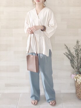 「Ungrid（アングリッド）のアイテム（ピアス（両耳用））」を使った、陽さん（レディース・156cm）の春コーディネート