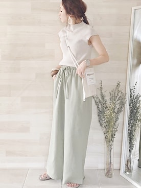 「ピスタチオ」｜「アイテム（腕時計）」を使った、陽さん（レディース・156cm）の夏コーディネート