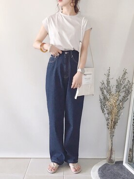 「kutir」｜「アイテム（アナログ腕時計）」を使った、陽さん（レディース・156cm）の夏コーディネート