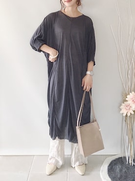 「シアーワンピース」｜「アイテム（腕時計）」を使った、陽さん（レディース・156cm）の夏コーディネート