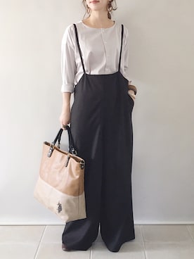 「URBAN RESEARCH Sonny Label（アーバンリサーチサニーレーベル）のアイテム（サロペット/オーバーオール）」を使った、陽さん（レディース・156cm）の夏コーディネート