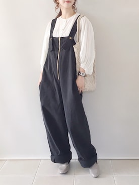 「FOSSIL（フォッシル）のアイテム（アナログ腕時計）」を使った、陽さん（レディース・156cm）の夏コーディネート
