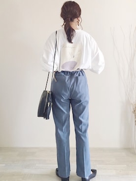 「CORNERS（コーナーズ）のアイテム（パンツ）」を使った、陽さん（レディース・156cm）の秋コーディネート