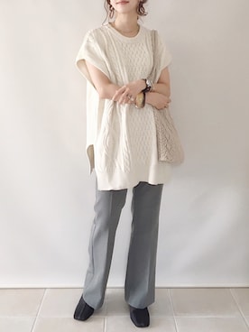 「FOSSIL（フォッシル）のアイテム（アナログ腕時計）」を使った、陽さん（レディース・156cm）の秋コーディネート
