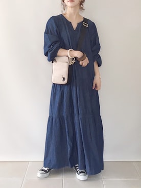 「U.S. POLO ASSN.（ユーエスポロアッスン）のアイテム（ショルダーバッグ）」を使った、陽さん（レディース・156cm）の秋コーディネート