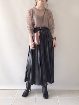 「PAPILLONNER（パピヨネ）のアイテム（アクセサリー）」を使った、陽さん（レディース・156cm）の秋コーディネート