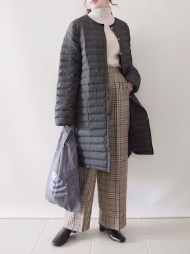 「Traditional Weatherwear（トラディショナルウェザーウェア）のMARCHE BAG MINI（トートバッグ）」を使った、陽さん（レディース・156cm）の秋コーディネート