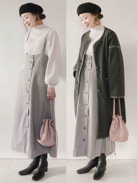 「RETRO GIRL（レトロガール）のアイテム（その他アウター）」を使った、陽さん（レディース・156cm）の冬コーディネート