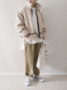 「GRL（グレイル）のアイテム（その他アウター）」を使った、陽さん（レディース・156cm）の冬コーディネート