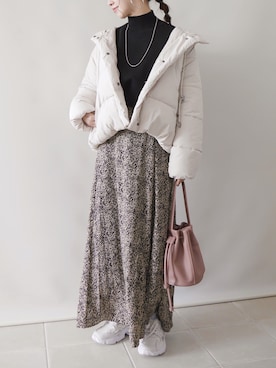 「グレイル」｜「アイテム（ダウンジャケット/コート）」を使った、陽さん（レディース・156cm）の冬コーディネート