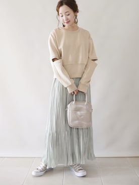 「RECTANGLE」｜「アイテム（ハンドバッグ）」を使った、陽さん（レディース・156cm）の春コーディネート