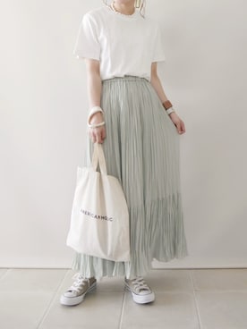 「PAPILLONNER（パピヨネ）のアイテム（アクセサリー）」を使った、陽さん（レディース・156cm）の春コーディネート