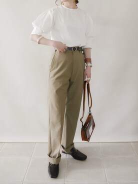 「sakishimatokyo（サキシマトーキョー）のアイテム（トップス）」を使った、陽さん（レディース・156cm）の春コーディネート