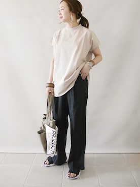 「PUAL CE CIN（ピュアルセシン）のアイテム」を使った、陽さん（レディース・156cm）の夏コーディネート