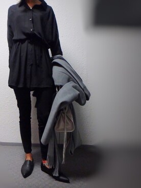 「BALENCIAGA」｜「アイテム（チュニック）」を使った、Reiさん（レディース・156cm）の冬コーディネート
