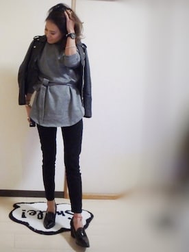 「chanel」｜「アイテム（ライダースジャケット）」を使った、Reiさん（レディース・156cm）の春コーディネート